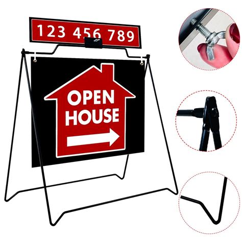 name for metal open house stands|a frame metal stands.